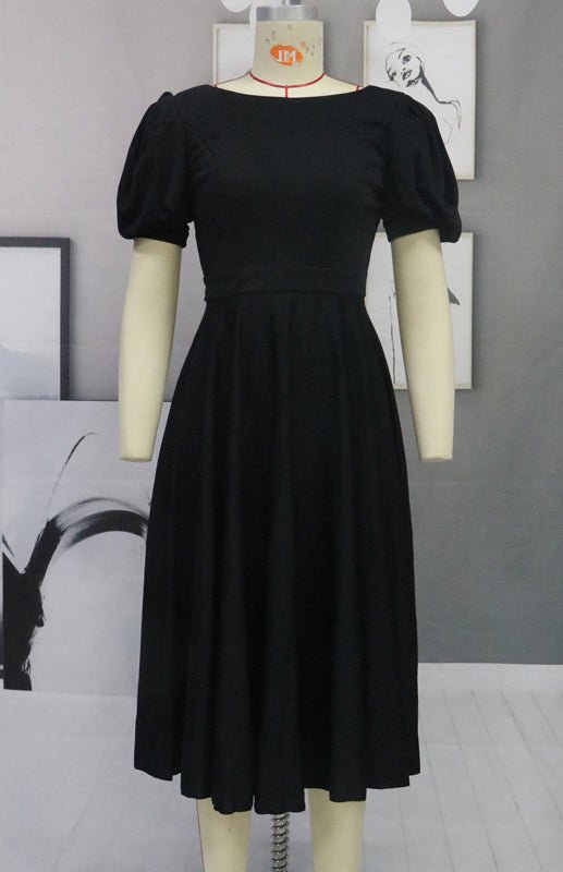 Drune | Fashion Solid Color Slim Fit Sexy Big Swing Dress