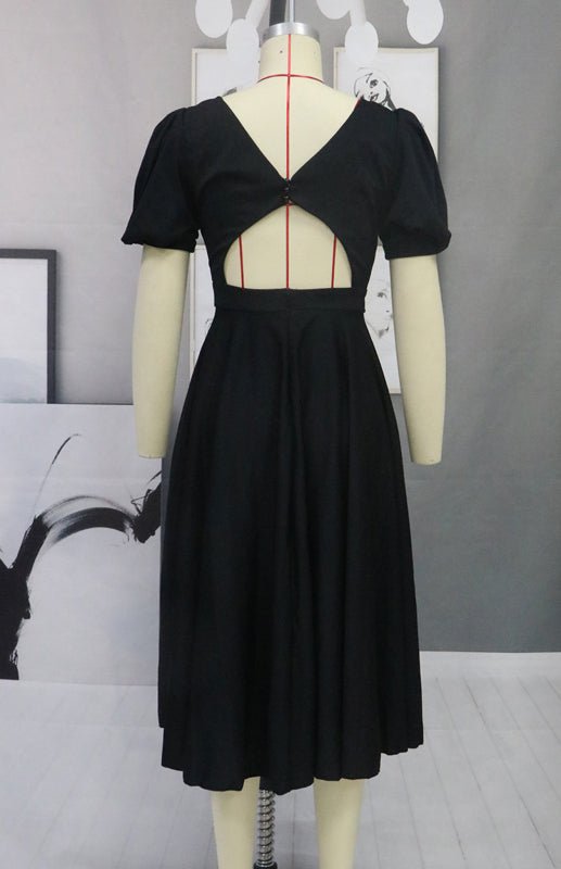 Drune | Fashion Solid Color Slim Fit Sexy Big Swing Dress