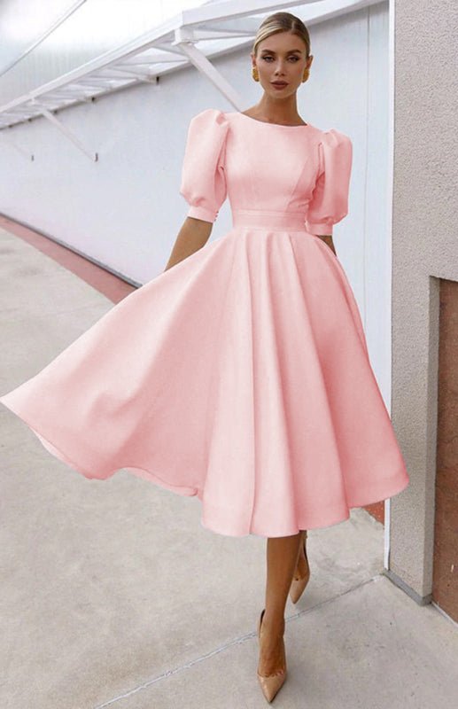 Drune | Fashion Solid Color Slim Fit Sexy Big Swing Dress