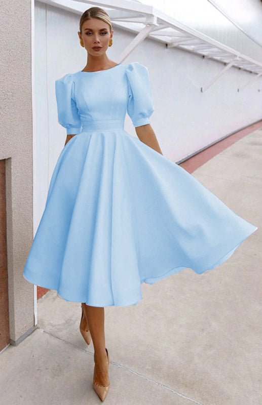 Drune | Fashion Solid Color Slim Fit Sexy Big Swing Dress
