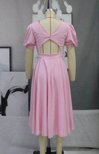 Drune | Fashion Solid Color Slim Fit Sexy Big Swing Dress
