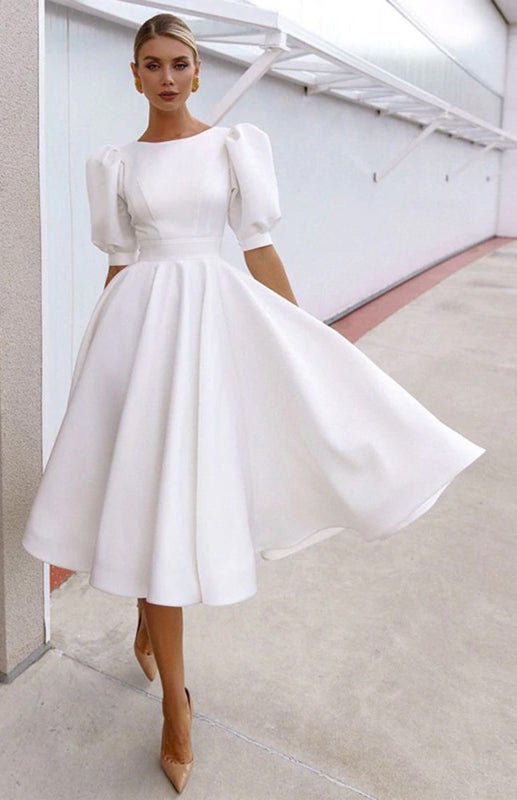 Drune | Fashion Solid Color Slim Fit Sexy Big Swing Dress
