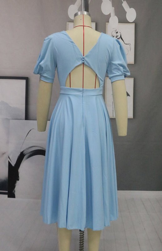 Drune | Fashion Solid Color Slim Fit Sexy Big Swing Dress