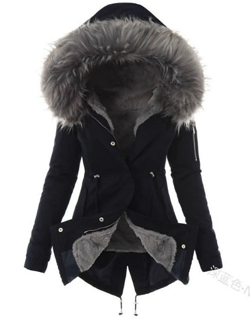 Drune | Fleecegefütterter Winterparka Kapuzenmantel mit Fellbesatz