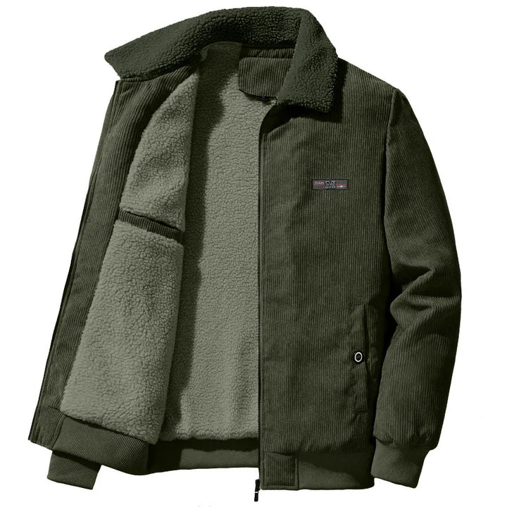 Drune | Winterjacke aus Rippstrick mit Fleece-Futter und Stehkragen für Herren