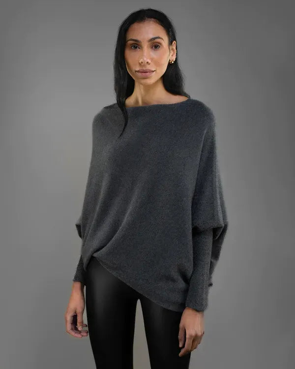 Drune | Asymmetrischer Damenpullover mit eleganter Drapierung