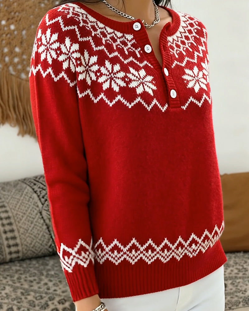 Drune | Schneeflocke Jacquard Halboffen
