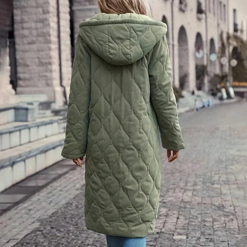 Drune | Frauen Gequilt Hoodie Jacke Baumwollmischung