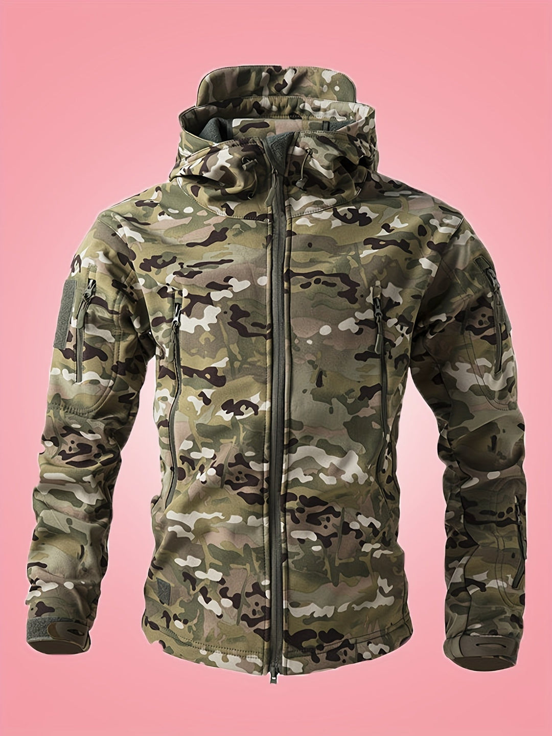 Drune | militär camouflage Windjacke mit Reißverschlusstaschen für Männer - Perfekt für Aktivitäten im Freien