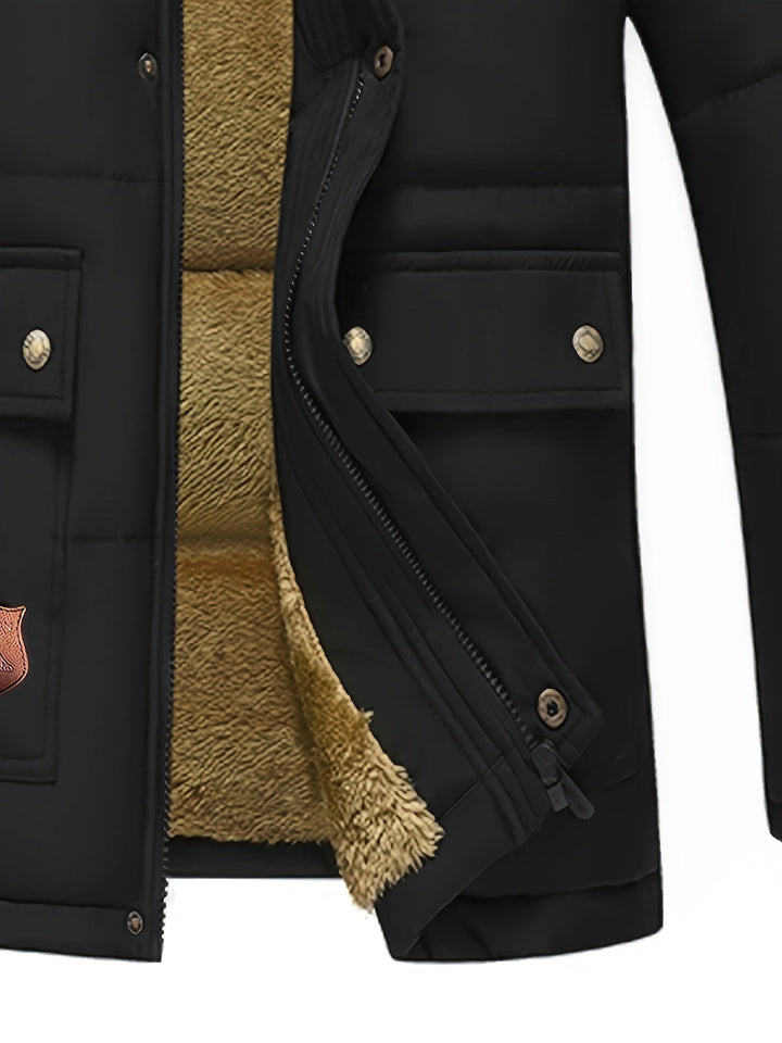 Drune |  Kapuzen-Polyester-Winterjacke Für Herren - Perfekt für Outdoor-Aktivitäten