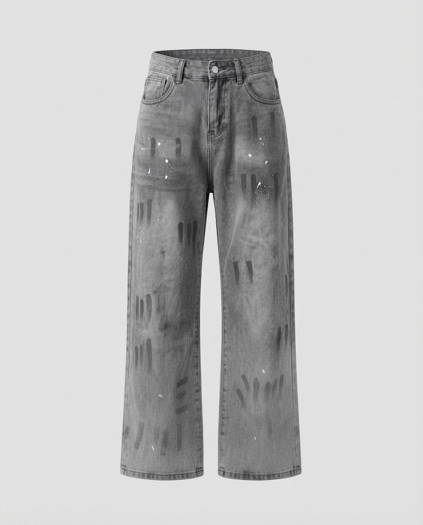 Damenmode Hochbundige Baggy Jeans Drune