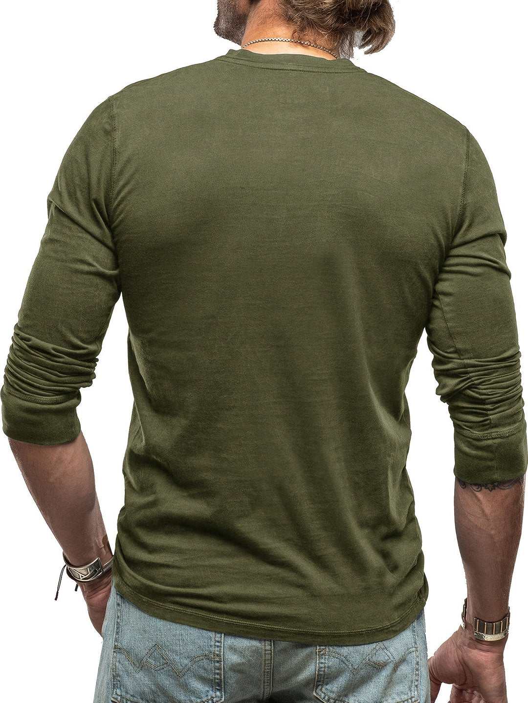 Drune | Langarm Henley Hemd im Vintage Stil für Herren