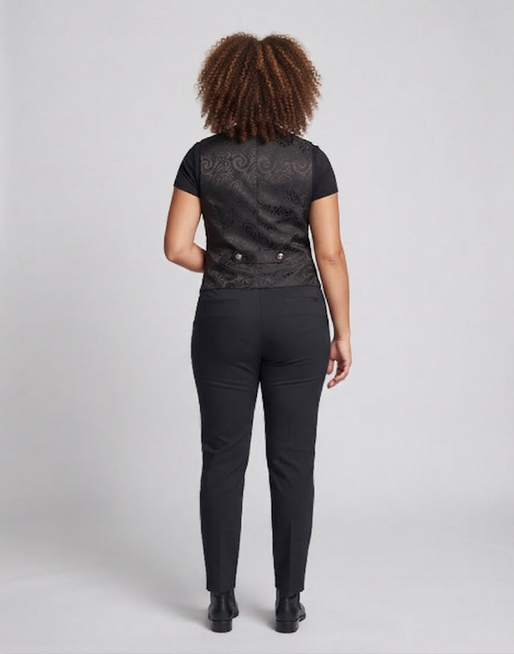 Damen eleganter Brokatweste mit kunstvollen Knöpfen Drune