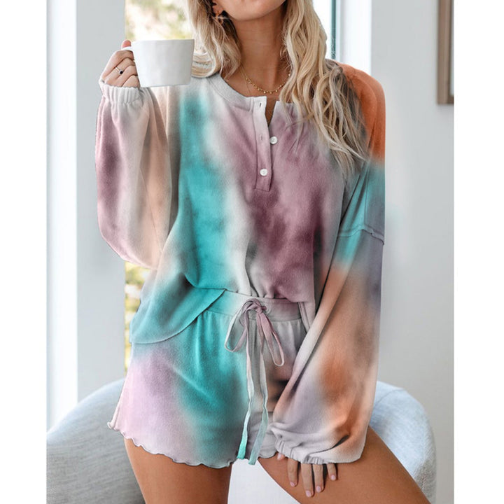 Drune | Batik bedrucktes Langarm-Shorts-Set