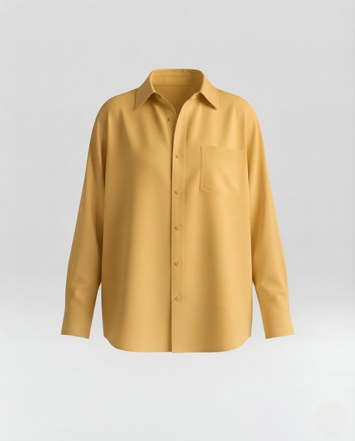 Damen Leichtes Oversize-Hemd aus Leinen-Baumwoll-Mix mit Brusttasche und softer Fall Drune