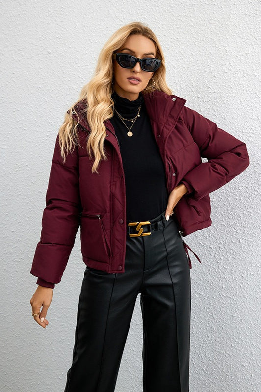 Drune | Stehkragen Lockere Pufferjacke
