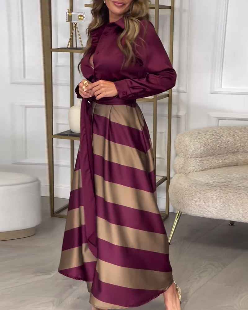 Drune | Kleid mit Streifenmuster und Reversriemen
