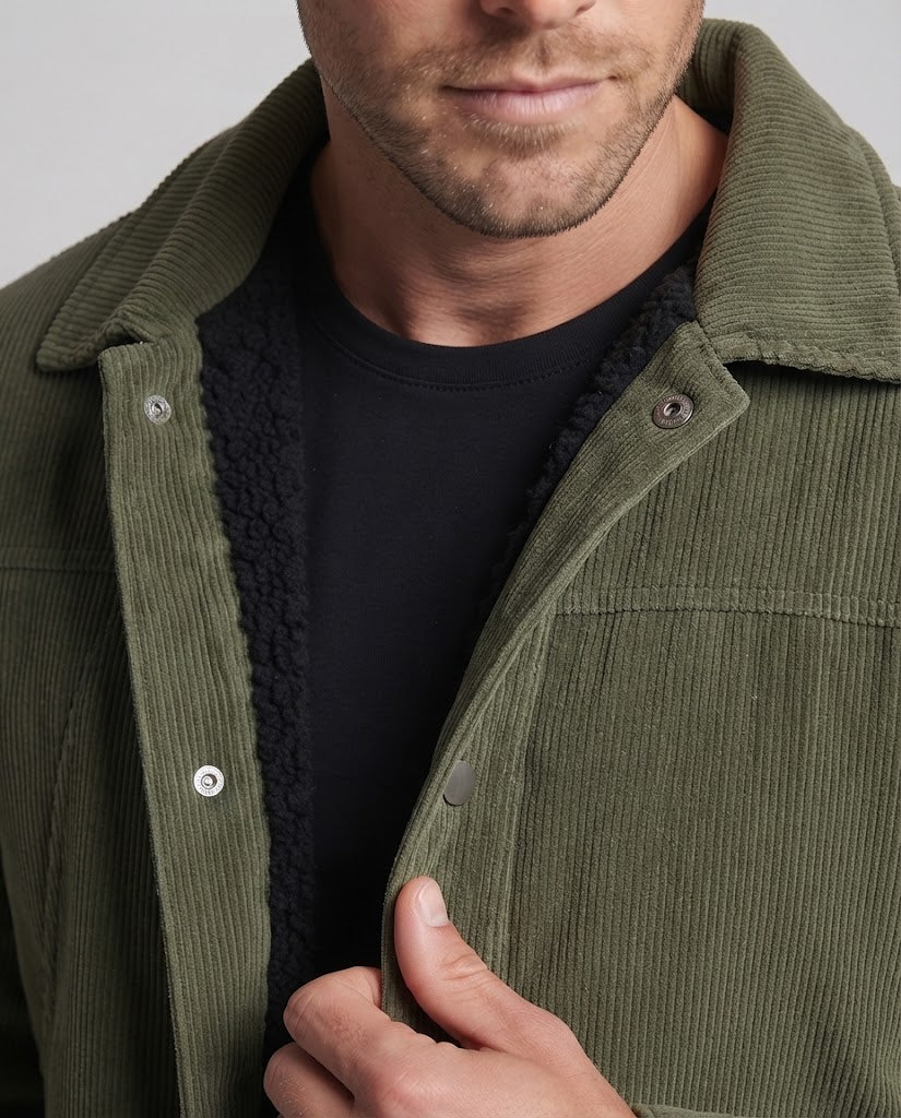 Herren Weiche Cordjacke mit Teddy-Innenfutter Drune