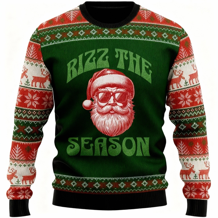 Drune | Santa Claus Print - Festival der hässlichen Weihnachtsdrücke Pullover