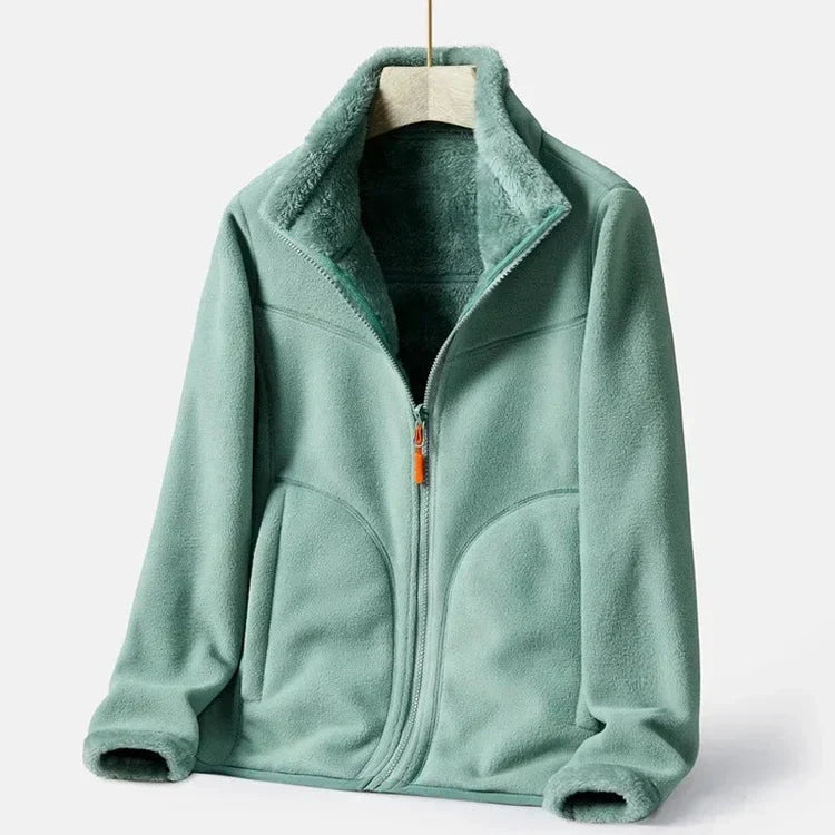 Drune | Warme Fleecejacke mit Doppelter Knopfleiste für Damen