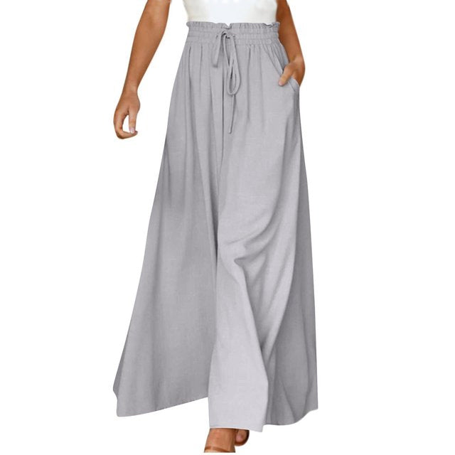 Drune | Leichte Damen Leinenhose Mit Weitem Bein Für Frühling Und Sommer