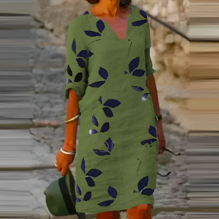 Drune | Sommerkleid Mit Blätterdruck