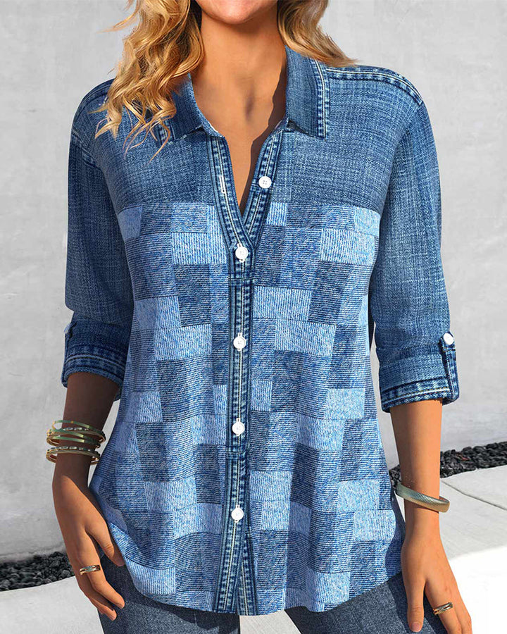 Drune | Denim Effekt Print