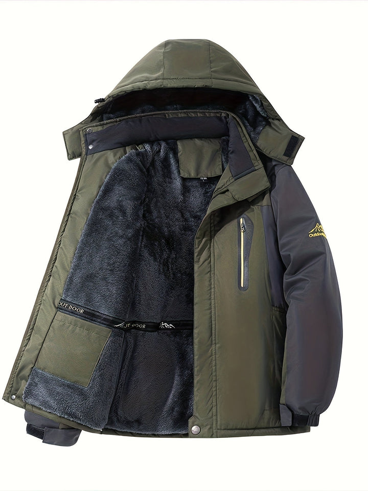 Drune | Winterjacke mit Tasche und Fleece-Lapelle und Knopfverschluss für Herren - Perfekt für Outdoor-Aktivitäten