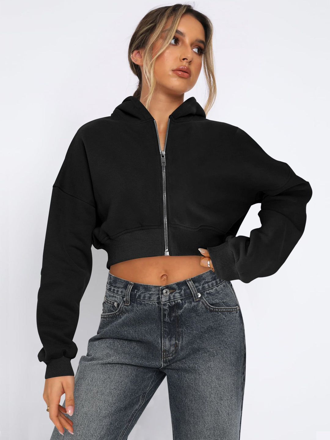 Drune | Fleece-Hoodie mit Reißverschluss