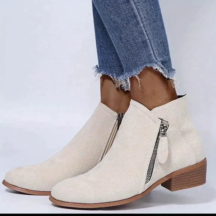 Drune | Wildleder Stiefeletten mit Reißverschluss für Damen - Perfekt für den Alltag