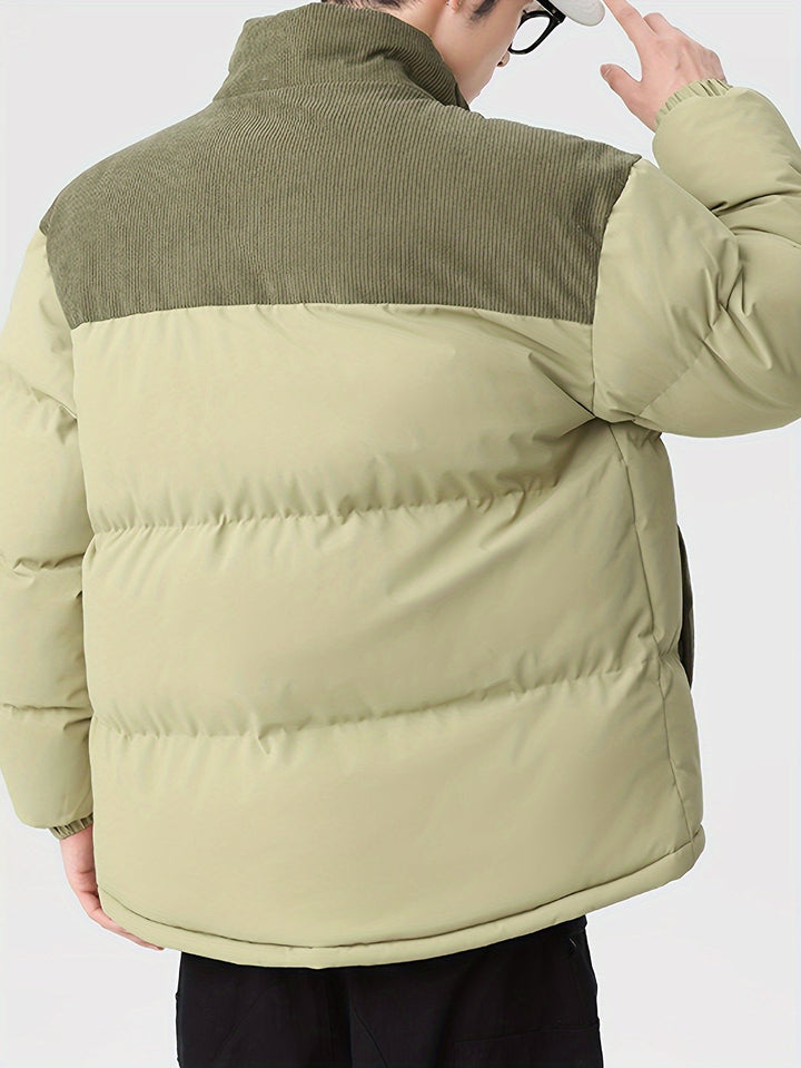 Drune |  Trendige Colorblock Puffer-Winterjacke Für Herren - Perfekt für Outdoor-Aktivitäten