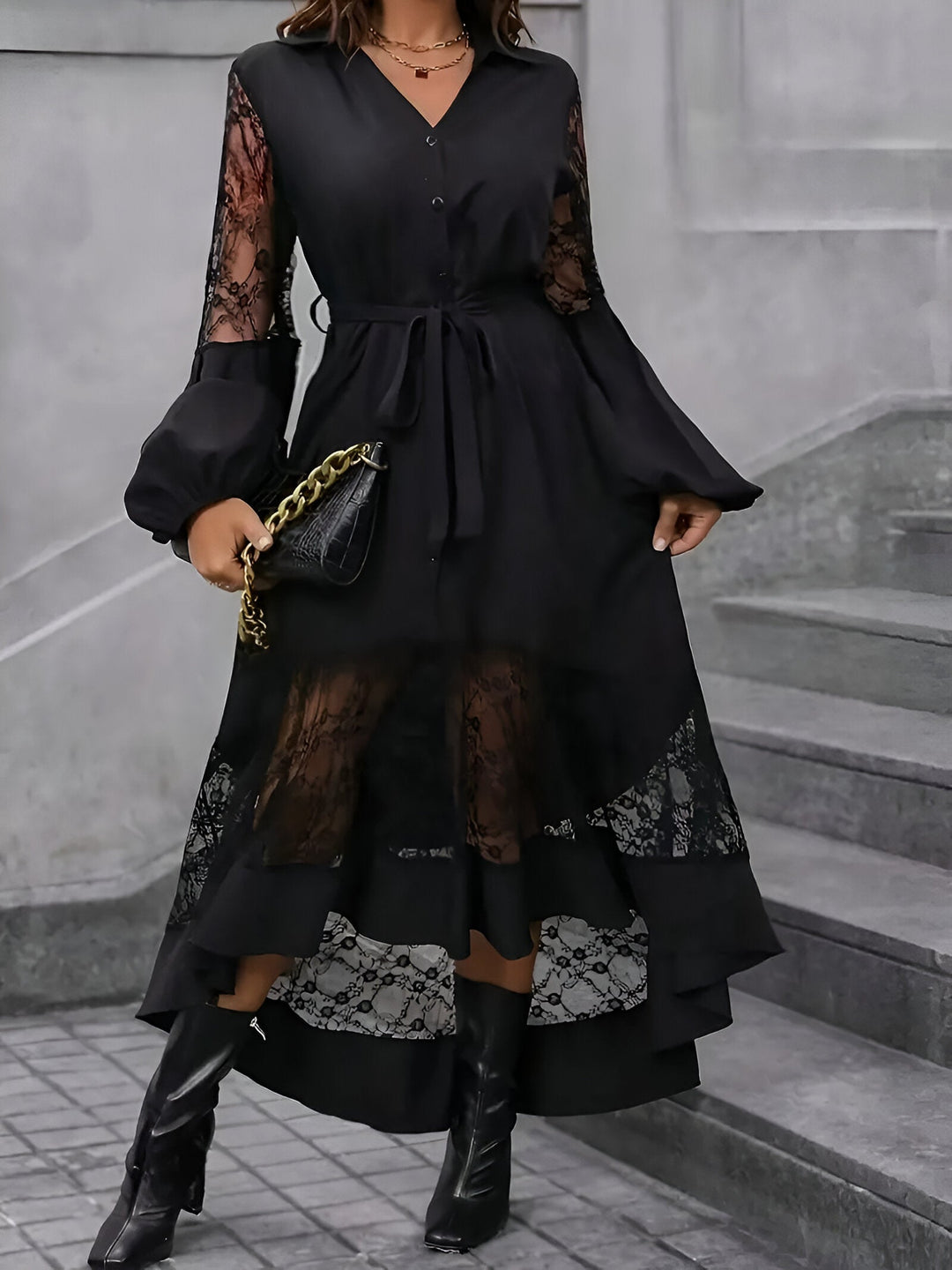 Drune | Elegantes Damenkleid mit V-Ausschnitt