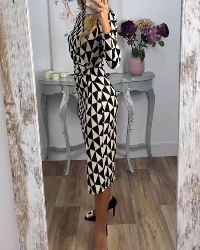 Drune | Kleid mit Modernem Geometrischem Print