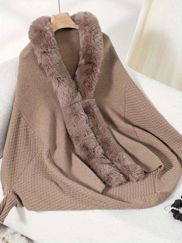 Drune | Faux Fur Cardigan mit Schal Kragen Akryl Warm und Elegant