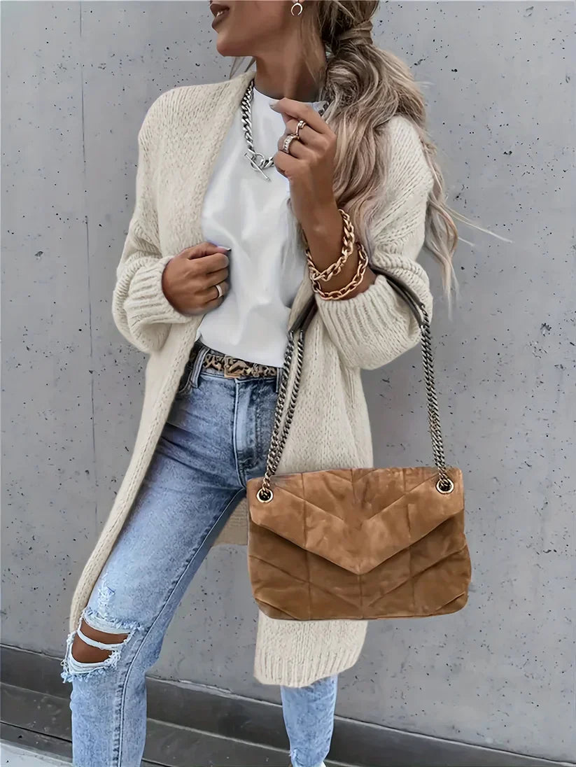 Drune | mittellanger Cashmere Strickcardigan für Damen - Perfekt für den Alltag