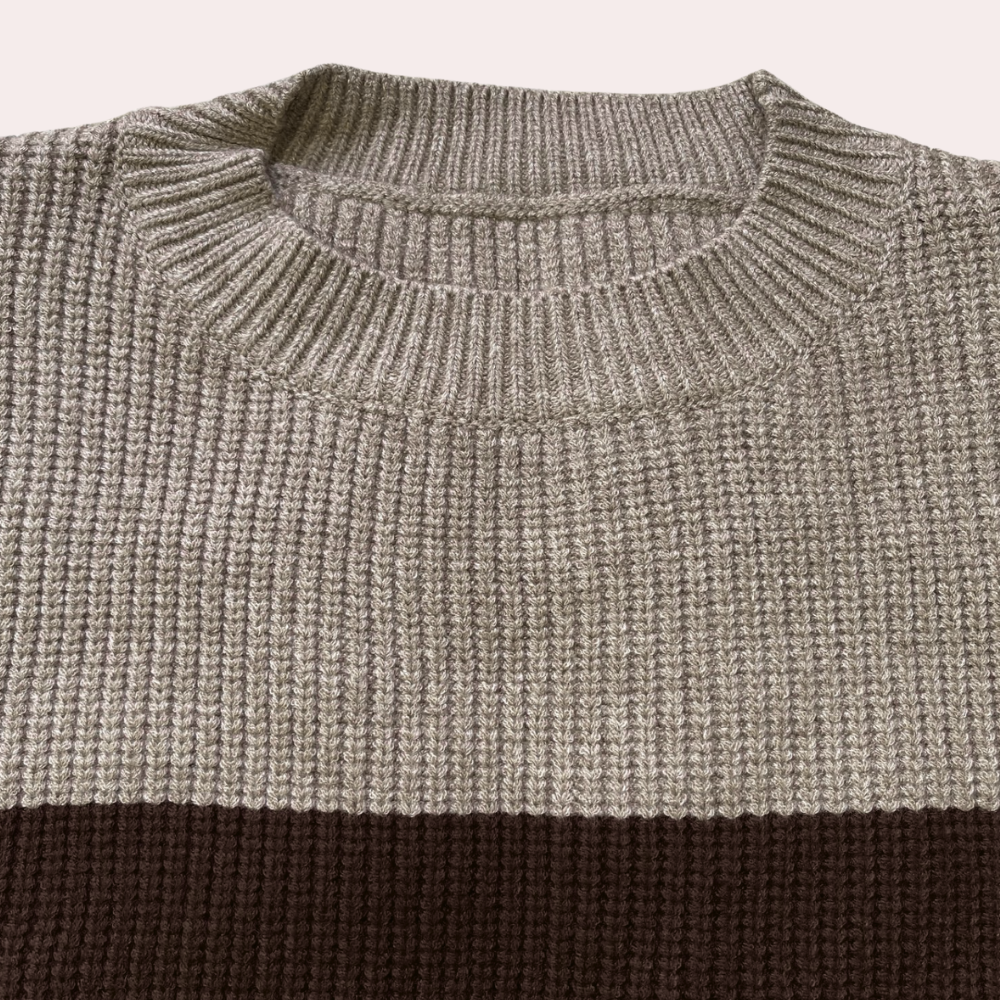 Drune | Two-tone knit sweater with cut-out sleeves