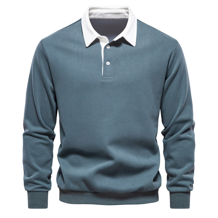 Drune | Elegantes Herren Langarm Polo Shirt Mit Klassischem Kragen