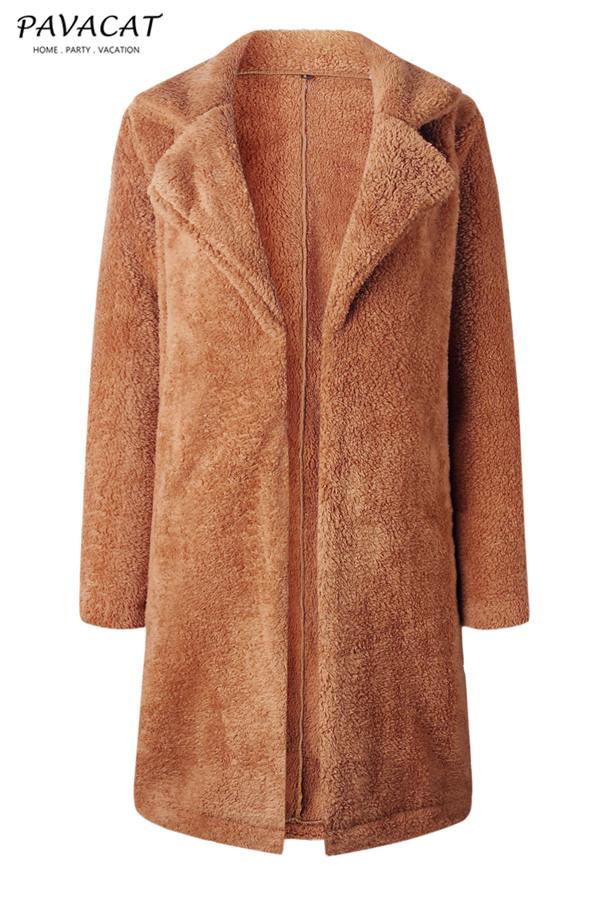 Drune | Faux Fur Langmantel Beige