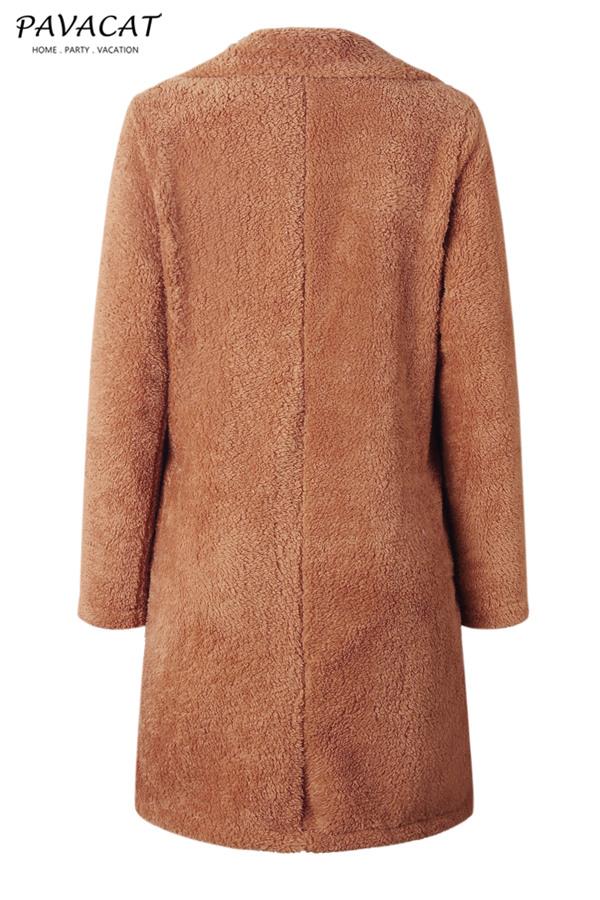Drune | Faux Fur Langmantel Beige