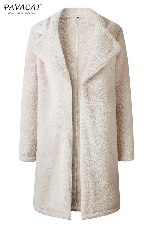 Drune | Faux Fur Langmantel Beige