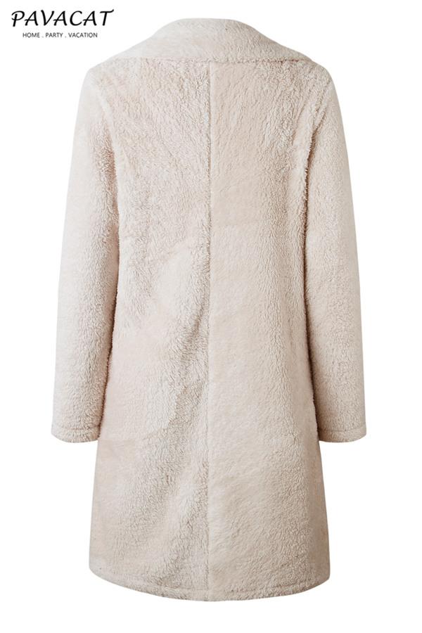 Drune | Faux Fur Langmantel Beige