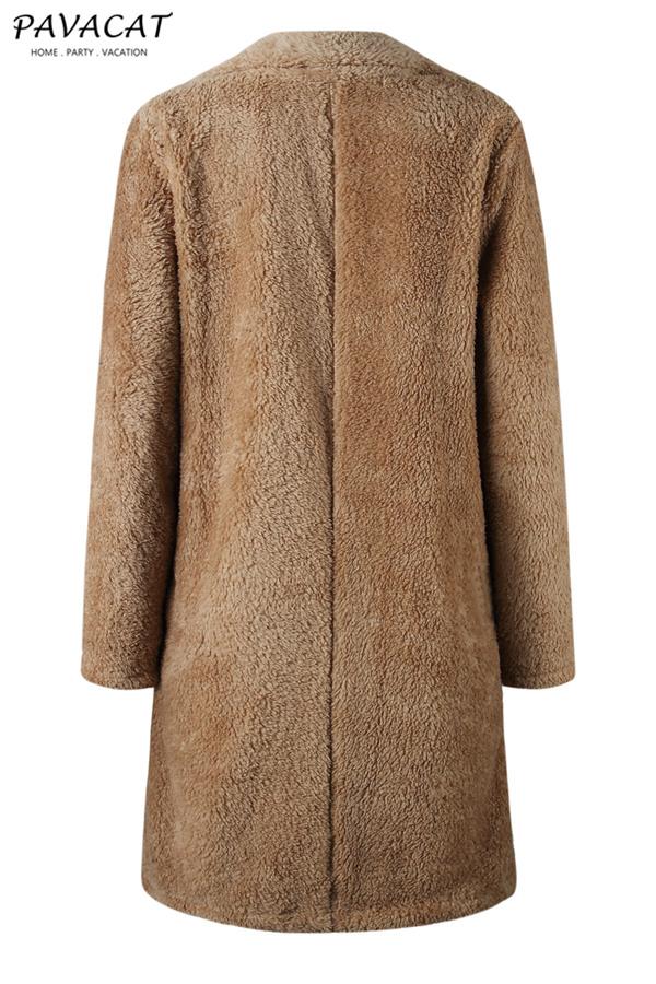 Drune | Faux Fur Langmantel Beige