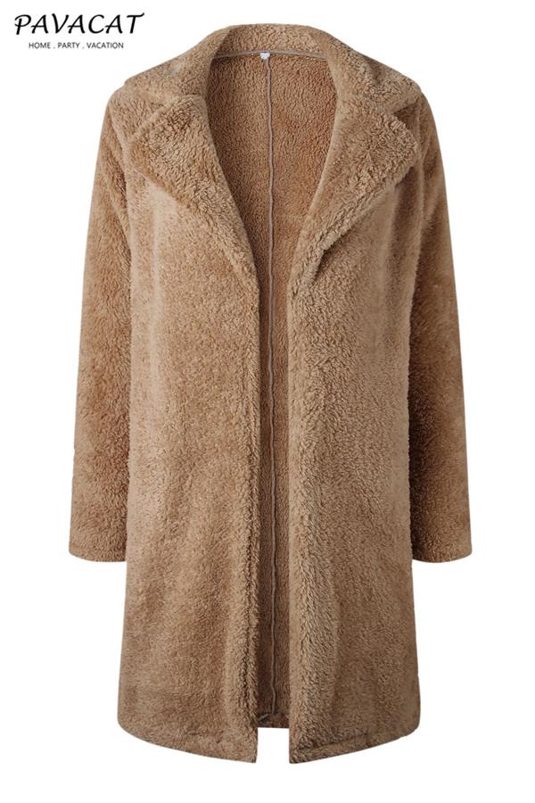 Drune | Faux Fur Langmantel Beige