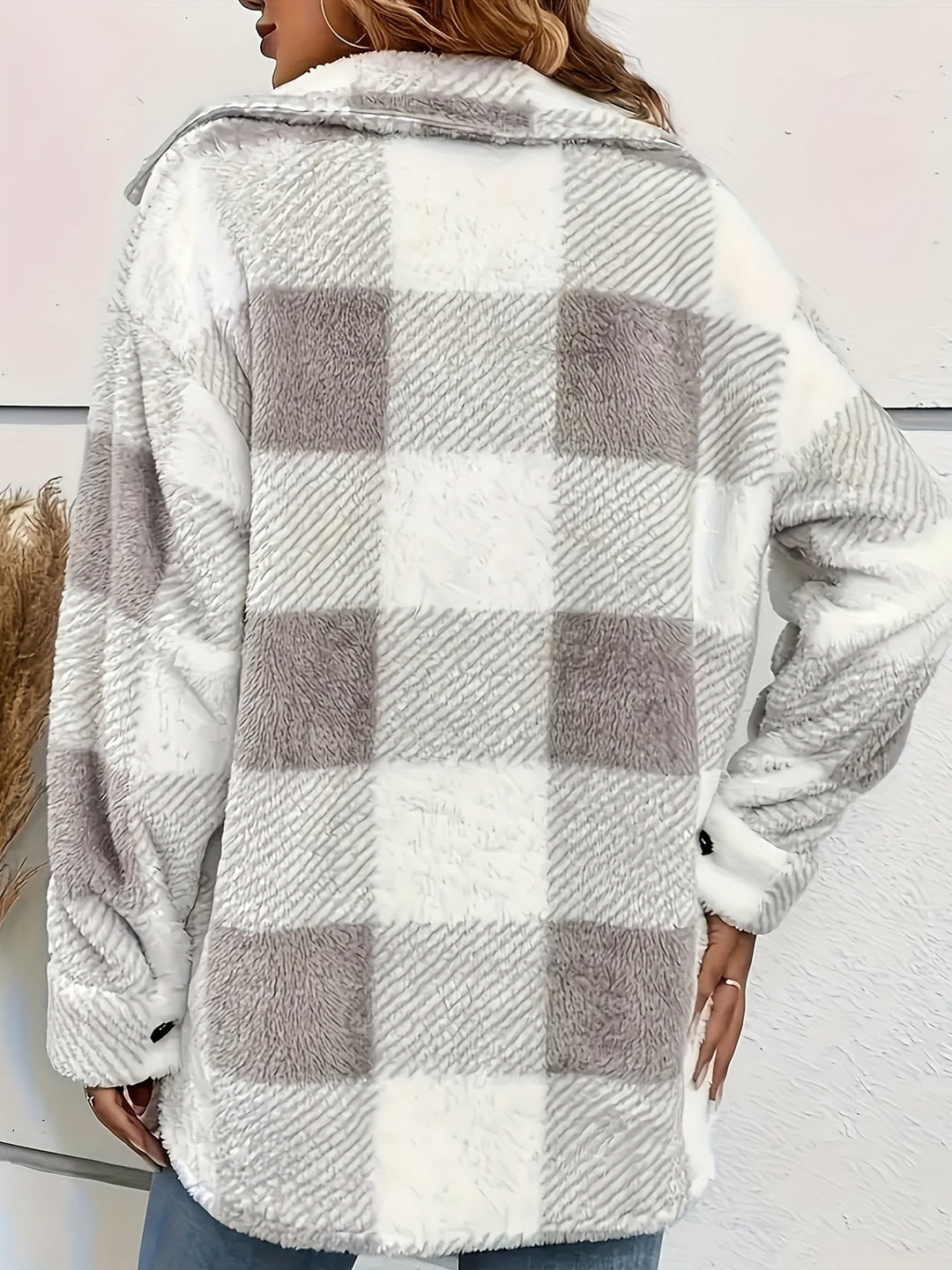 Drune | Karierter Knopfjacke mit langen Ärmeln