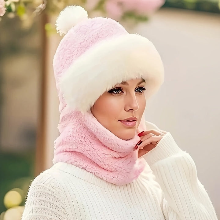 Drune | Mütze & Schal Set - Weich & Warm - Mit Pompon - Für Damen