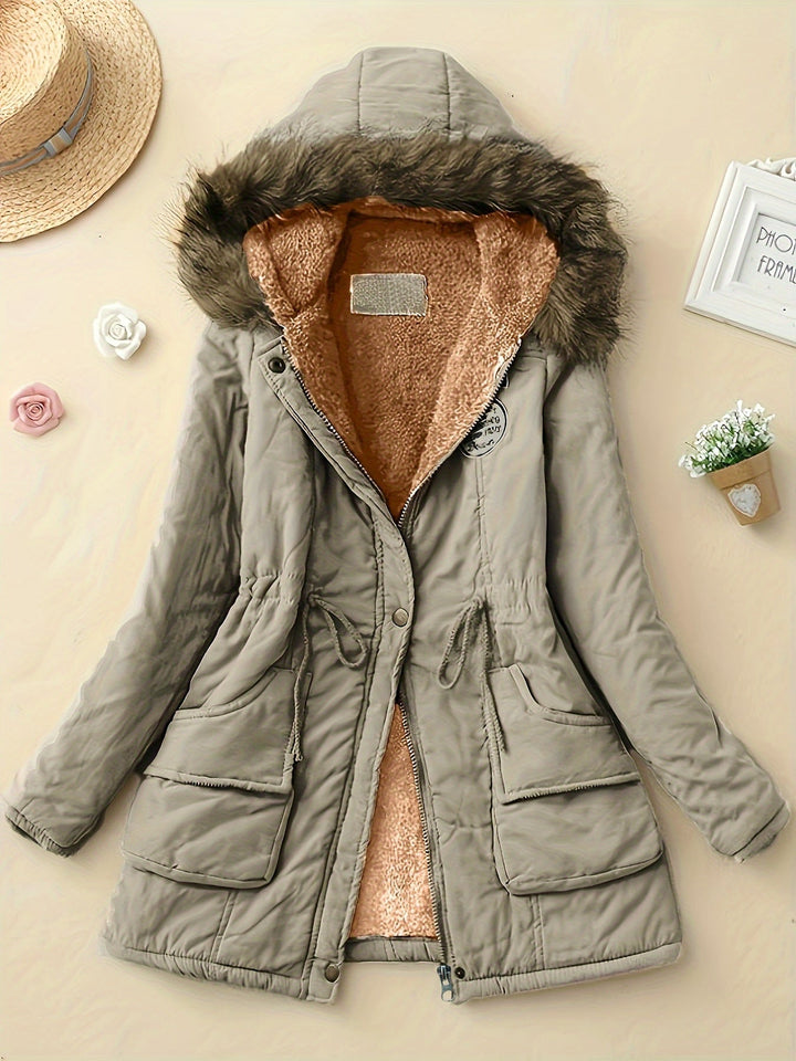 Drune | Warme Winterjacke mit Fleece-Futter und Kapuze für Frauen - Ideale für Herbst/Winter