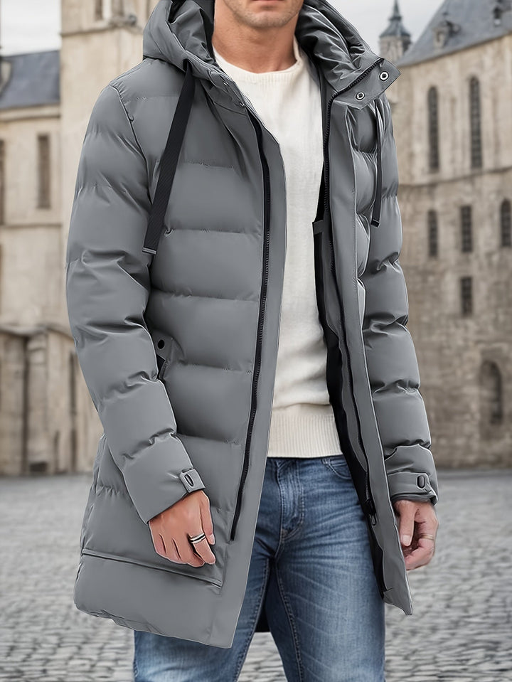 Drune | Freizeitjacke mit Kapuze aus Baumwollmaterial mit großer Tasche und Kordelzug Winterjacke für Männer - Perfekt für Outdoor-Aktivitäten