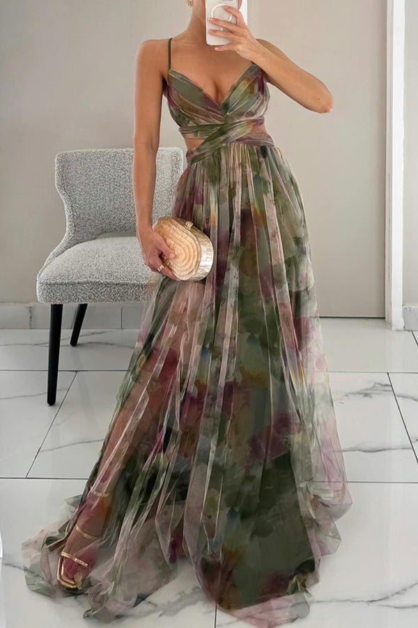 Drune | Elegante Maxikleid Im Schönem Blumenmuster