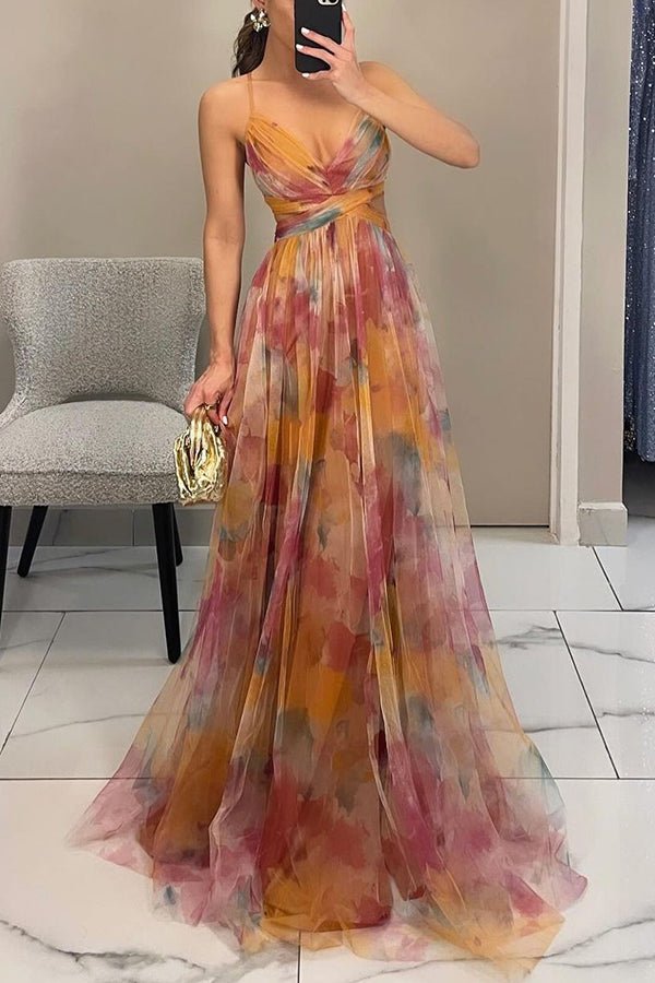 Drune | Elegante Maxikleid Im Schönem Blumenmuster