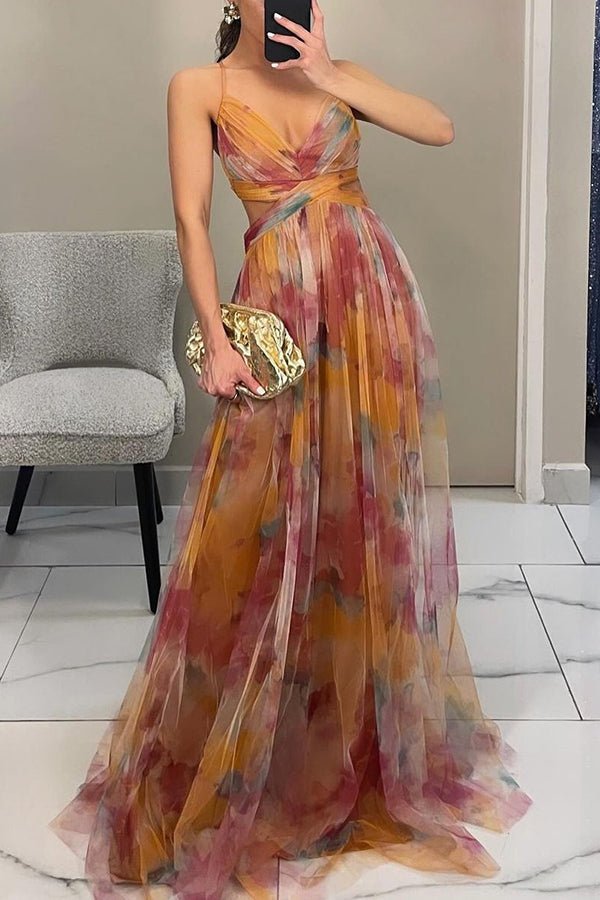 Drune | Elegante Maxikleid Im Schönem Blumenmuster